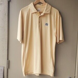 Cutter & Buck dry tec Notre Dame Yellow Golf Polo